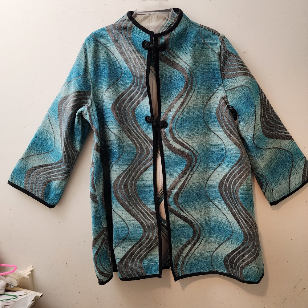Winding River Ladies M/L Art To Wear Tapestry Coat Jacket Creative Dinner Unique - Picture 2 of 10